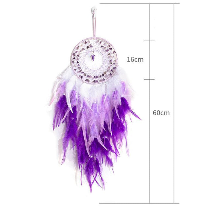 Colgante de péndulo de grava y amatista de Olivenorma Atrapasueños morado 