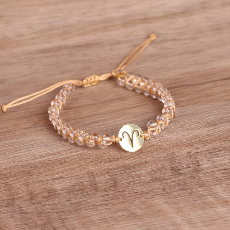 Pulsera envolvente de equilibrio curativo con cristales del zodíaco de Olivenorma 