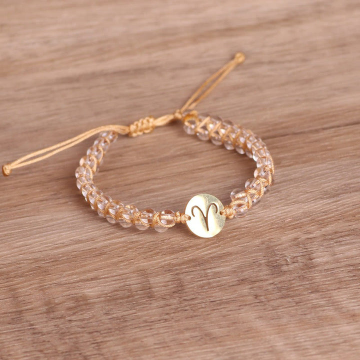 Pulsera envolvente de equilibrio curativo con cristales del zodíaco de Olivenorma 