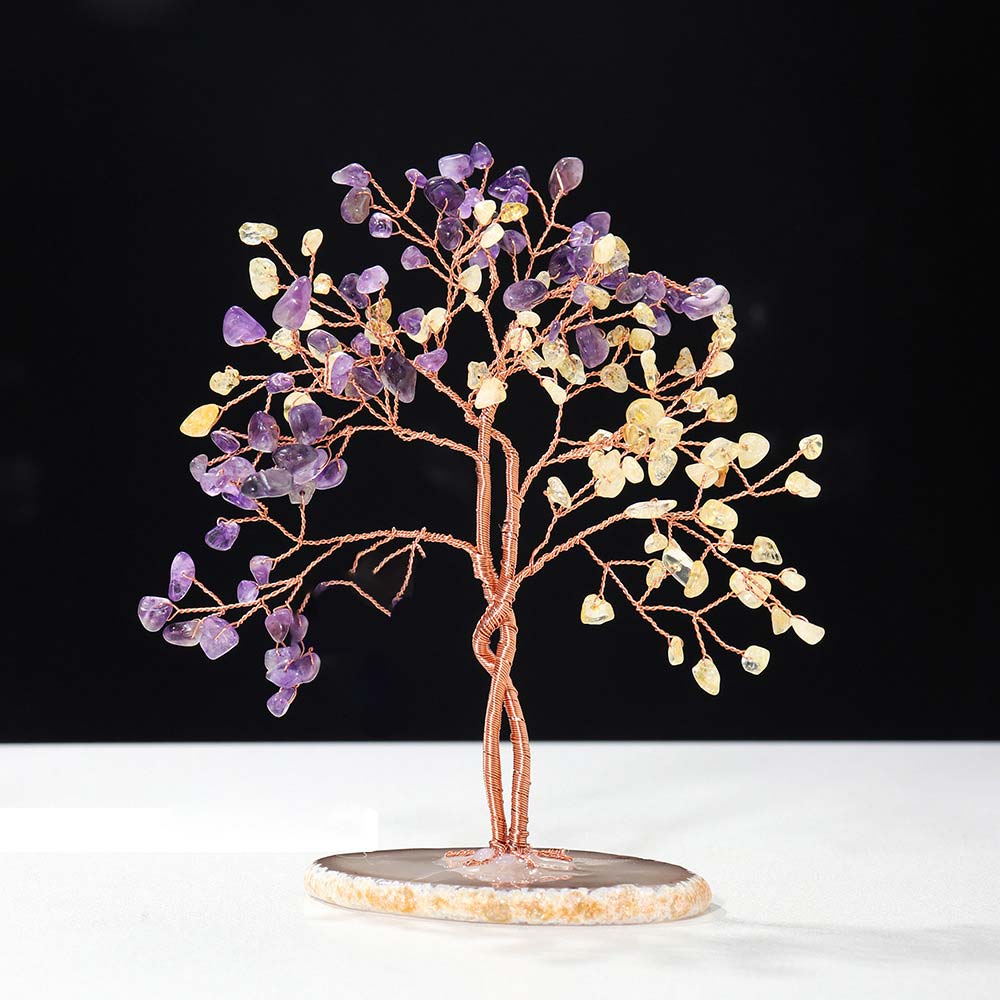 Árbol de Feng Shui con piedra de cristal natural Olivenorma