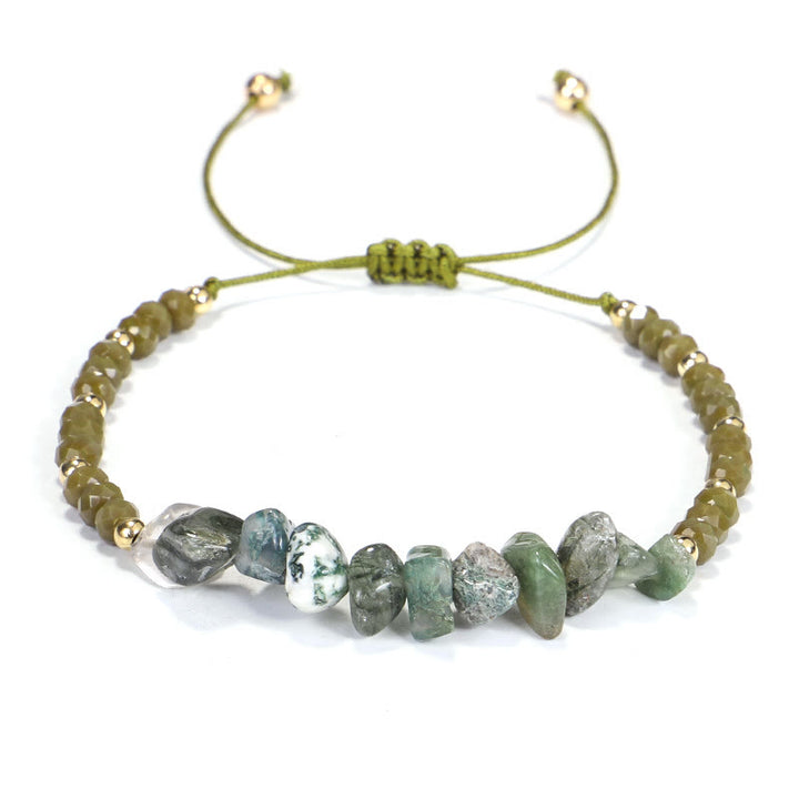 Pulsera de hilo de grava con cristales de Bohemia de Olivenorma 