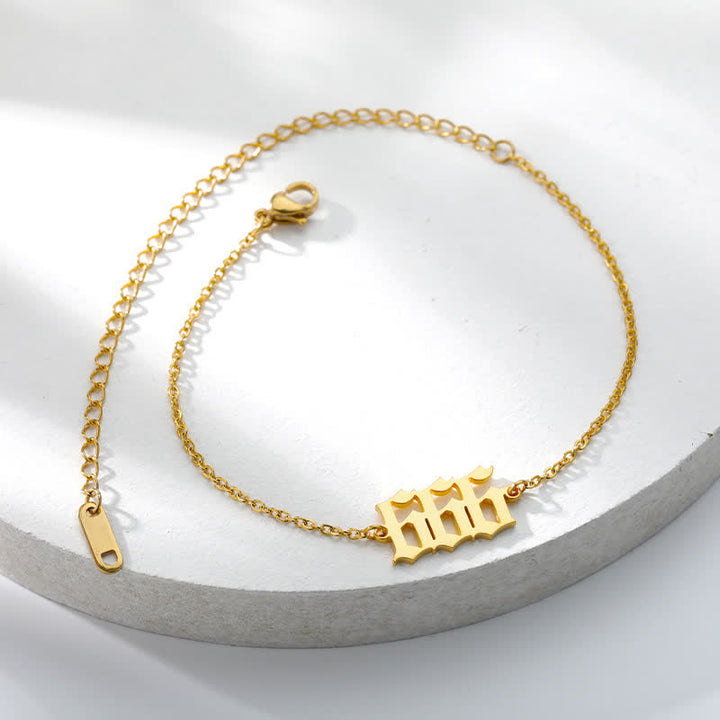 Pulsera de tobillo espiritual con números de ángel