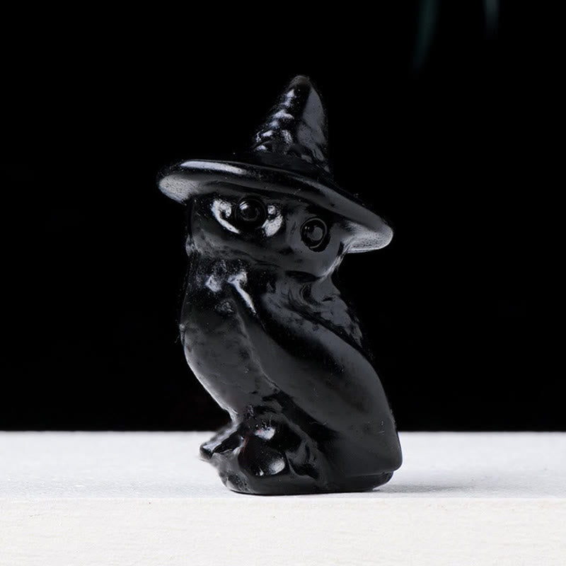 Adorno con piedras preciosas talladas en forma de búho de cristal para Halloween de Olivenorma 