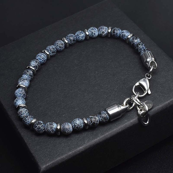 Pulsera de cuentas de ágata desgastada de Olivenorma