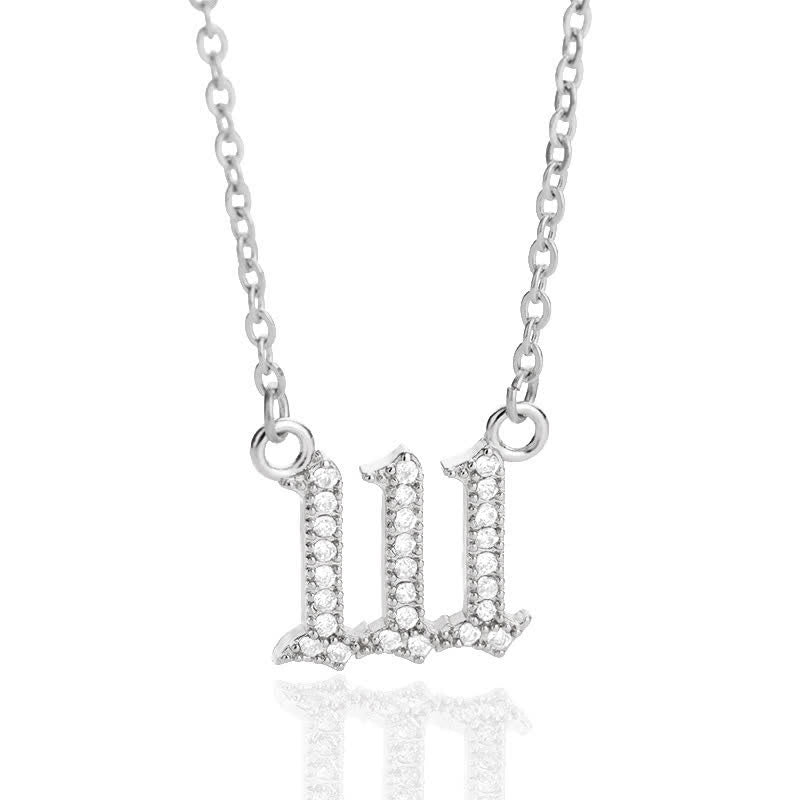 Collar con número de ángel y circonita de Olivenorma