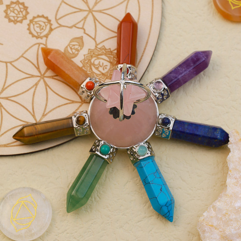 Decoración de chakras con cristales naturales de Olivenorma