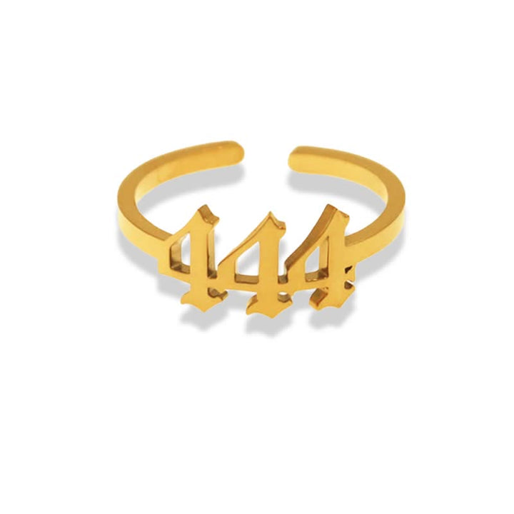 Anillo de la suerte minimalista con número angelical
