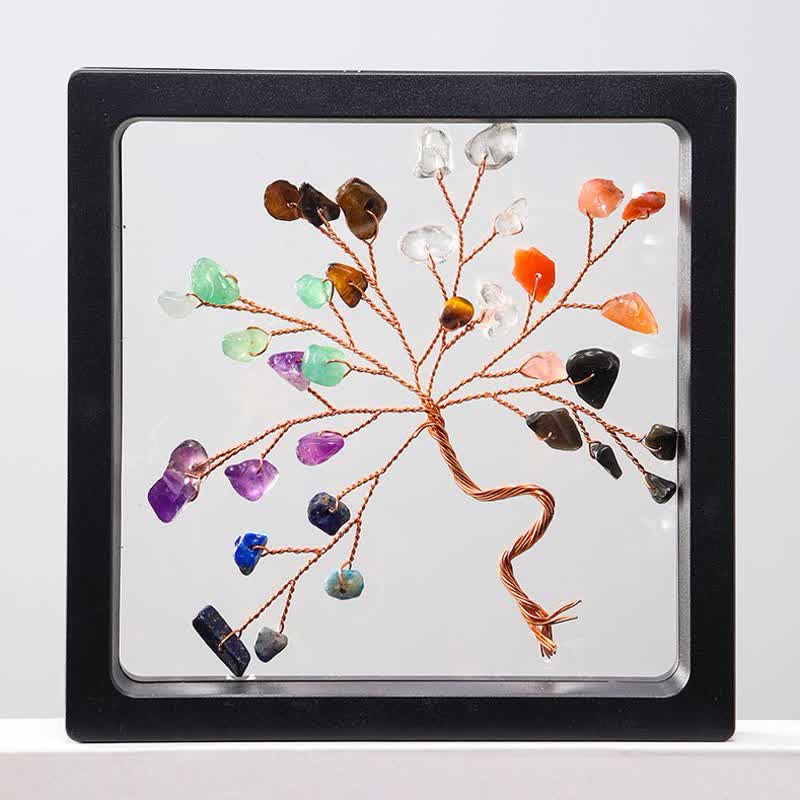 Decoración de árbol de la suerte con cristales de chakras de Olivenorma
