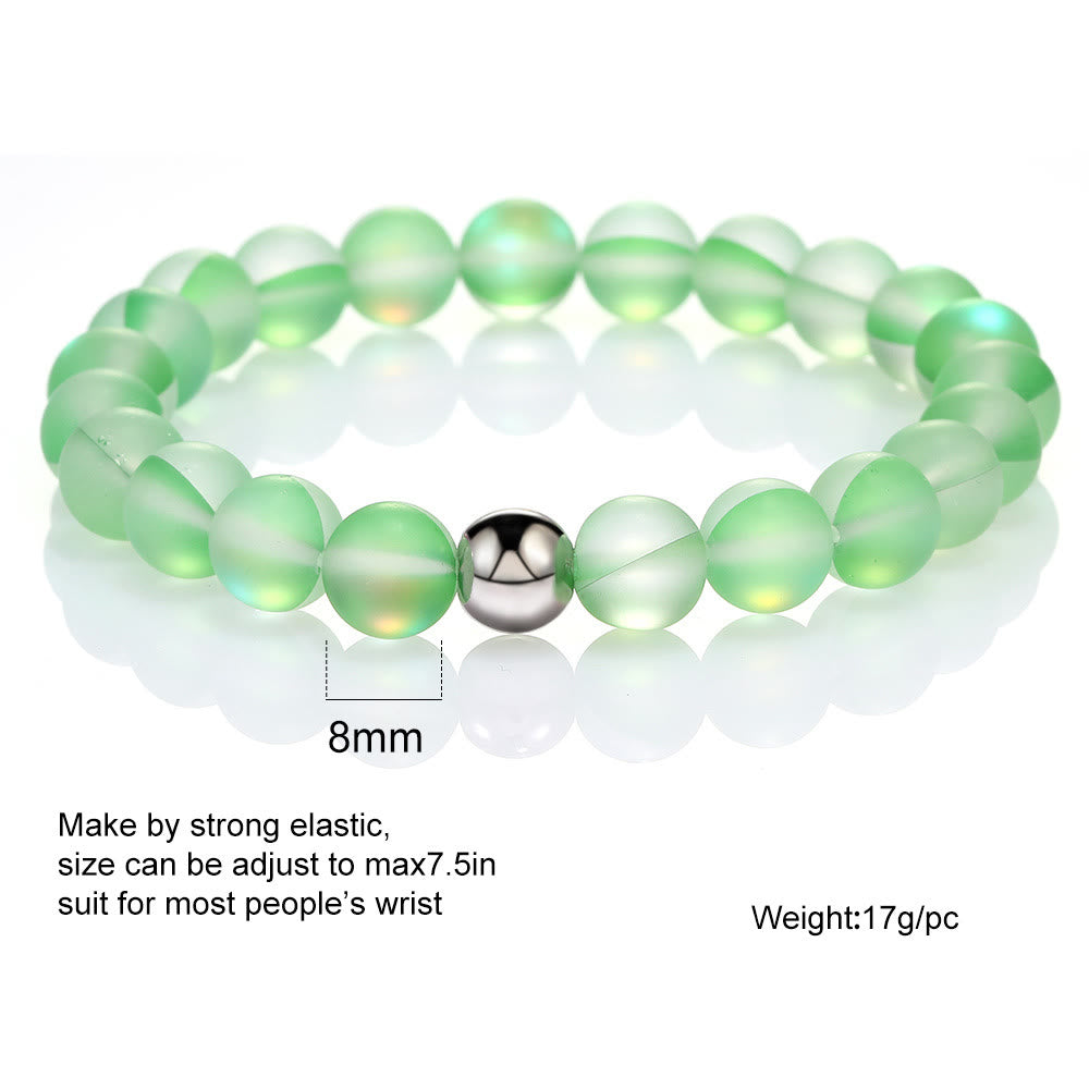 Pulsera de cuentas de cristal verde Olivenorma