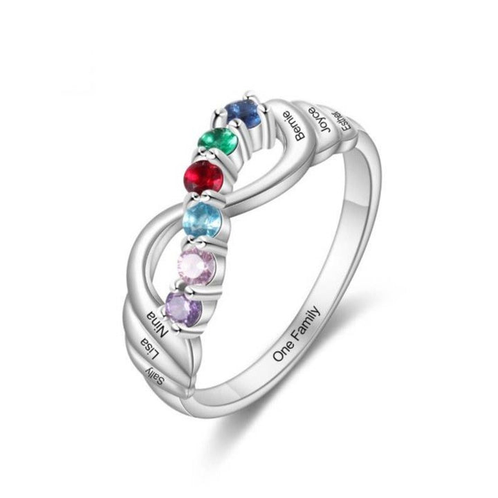 Anillo de la suerte con 12 piedras de nacimiento de color de Olivenorma