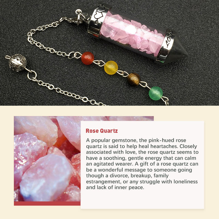 Péndulo de meditación de cristal de colores para los chakras