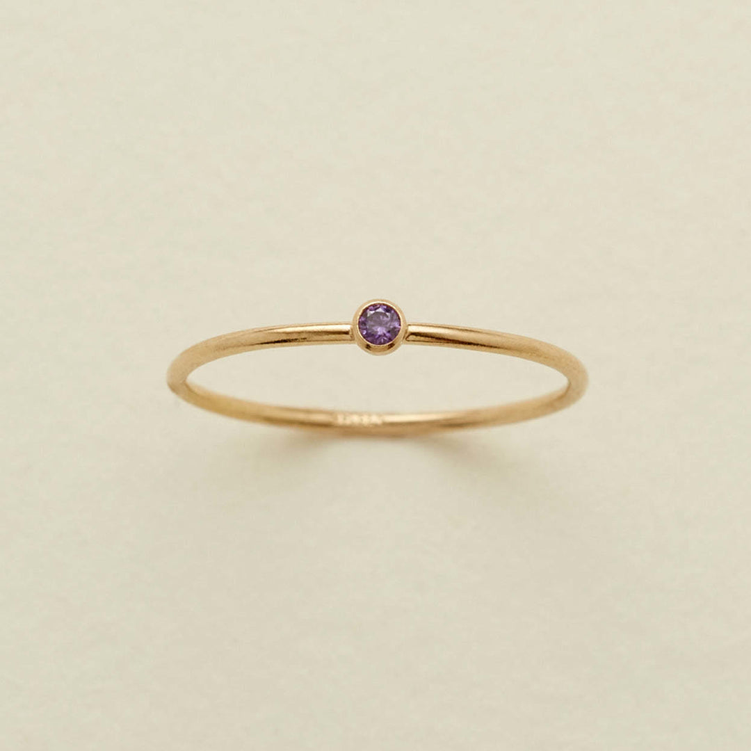 Anillo fino con piedra natal de Olivenorma para el día del nacimiento de 12 meses