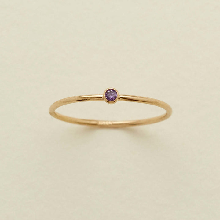 Anillo fino con piedra natal de Olivenorma para el día del nacimiento de 12 meses