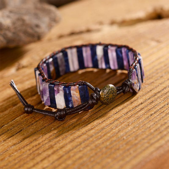 Pulsera de amatista y lapislázuli 