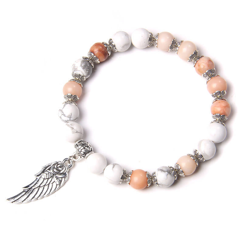Olivenorma "Energía de la paz" - Pulsera de alas de ágata de cristal de colores 