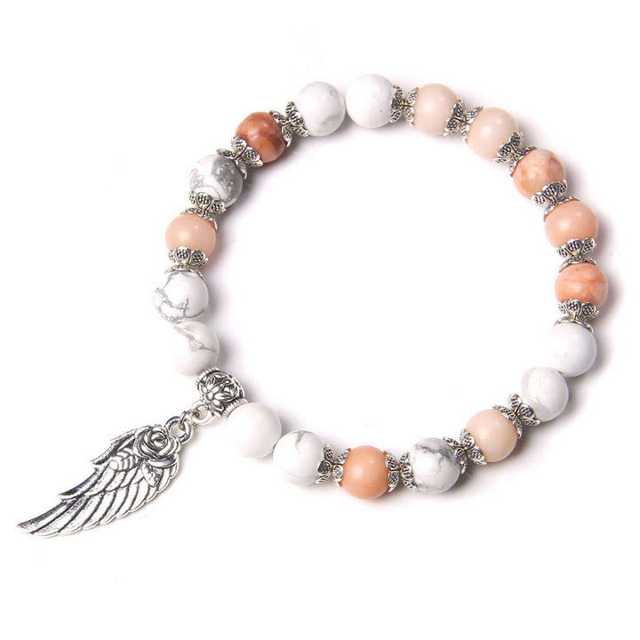 Olivenorma "Energía de la paz" - Pulsera de alas de ágata de cristal de colores 