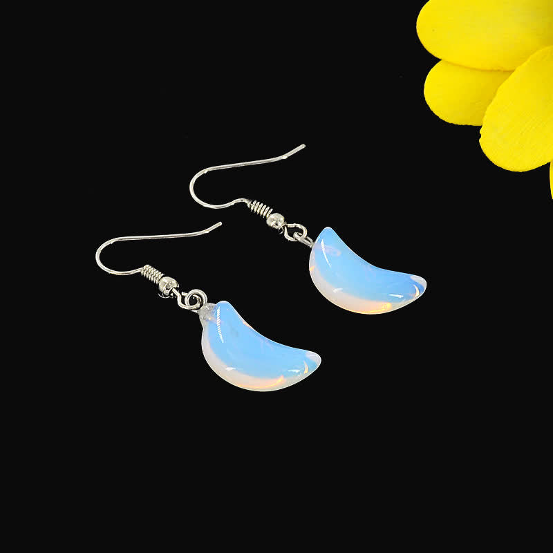 Pendientes de luna Reki de ópalo natural