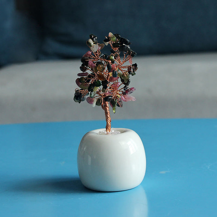 Árbol de Feng Shui con piedras preciosas de múltiples cristales de Olivenorma 