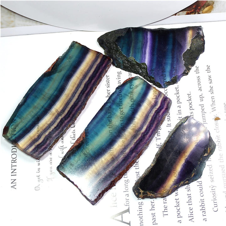 Piedras preciosas de fluorita arcoíris en bruto naturales de Olivenorma para decoración