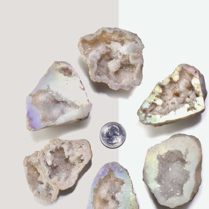 Geoda de cuarzo con aura de ángel de Olivenorma