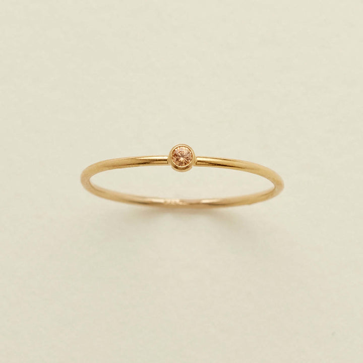 Anillo fino con piedra natal de Olivenorma para el día del nacimiento de 12 meses