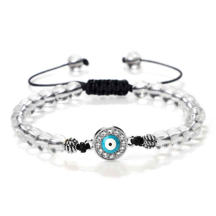 Pulsera de cuentas de circonita de piedra natural de 6 mm de Olivenorma 
