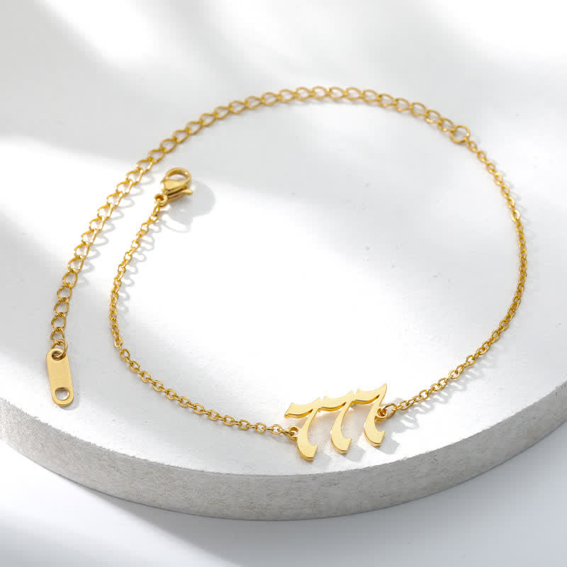 Pulsera de tobillo espiritual con números de ángel