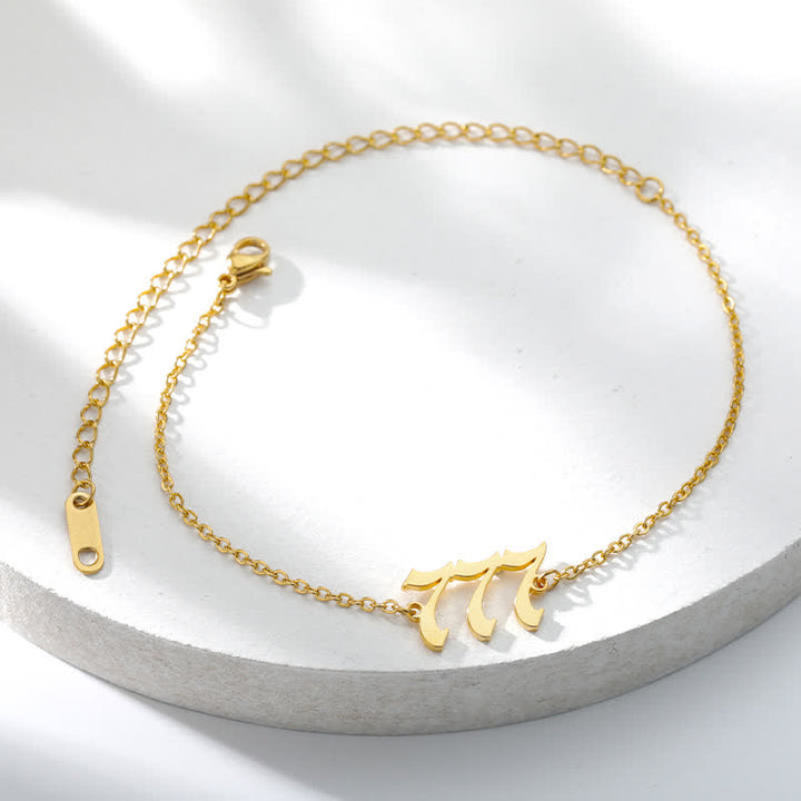 Pulsera de tobillo espiritual con números de ángel