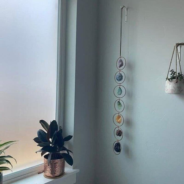 Decoración de pared con piedras preciosas de cristal crudo de Olivenorma Chakra