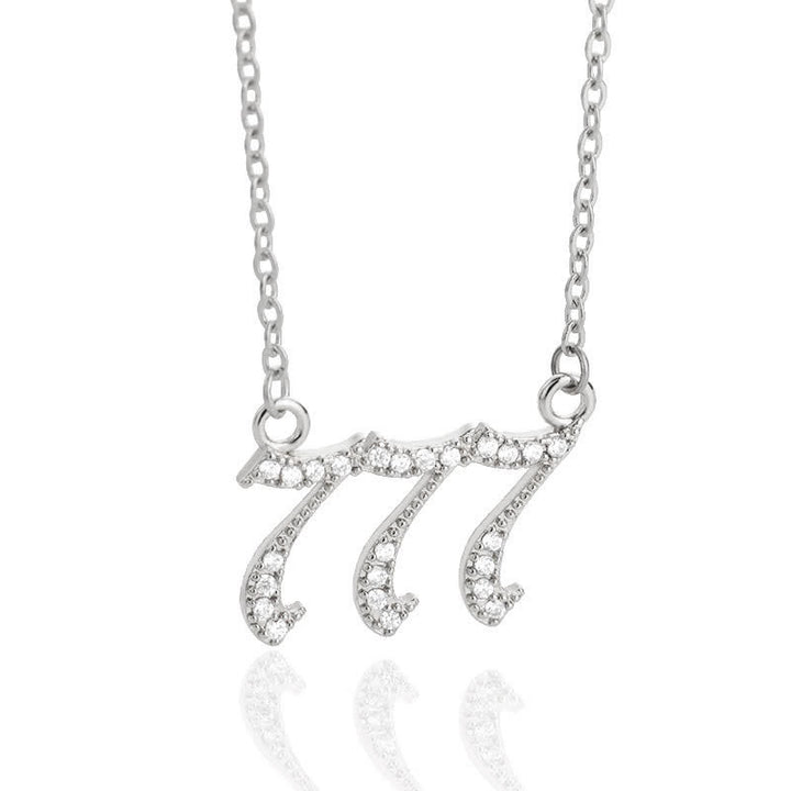 Collar con número de ángel y circonita de Olivenorma