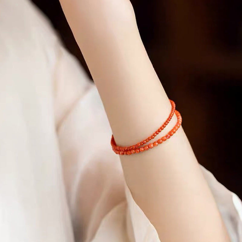 Pulsera de piedras preciosas energéticas de ágata roja Sunset Speed
