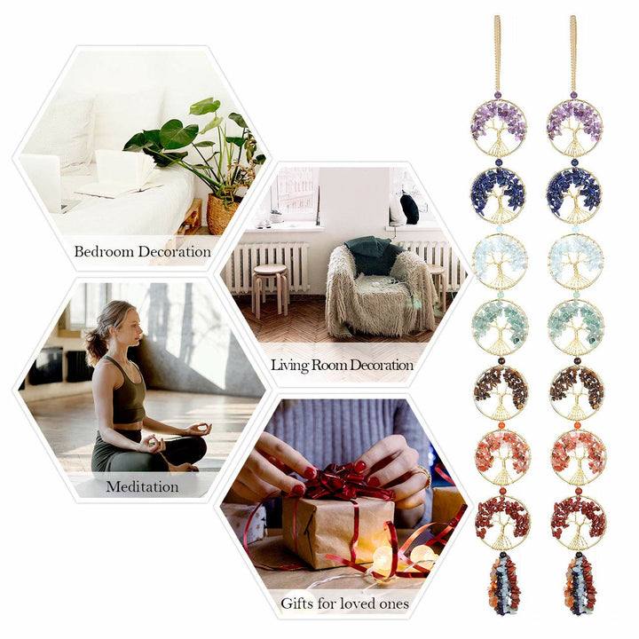 Decoración de pared con el árbol de la vida de los 7 chakras de Olivenorma