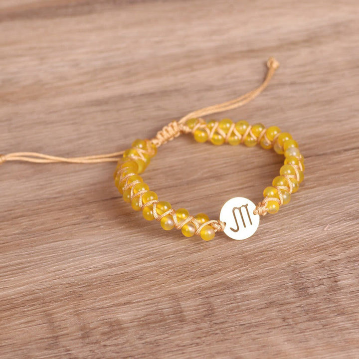 Pulsera envolvente de equilibrio curativo con cristales del zodíaco de Olivenorma 