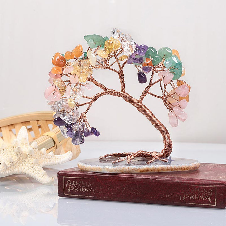 Árbol de Feng Shui con piedra de cristal natural Olivenorma
