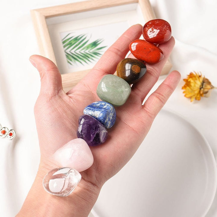 Juego de piedras preciosas de cristal pulidas para meditación irregular natural de Olivenorma