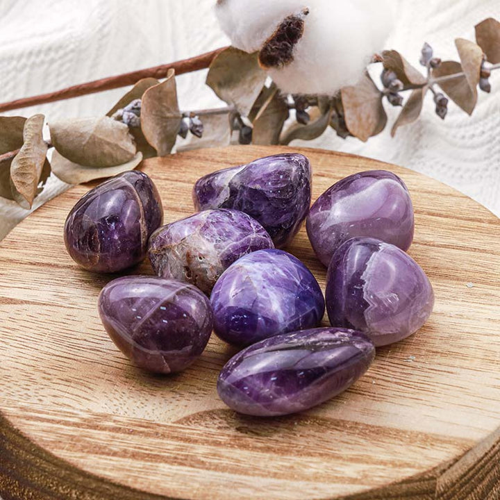 Juego de piedras naturales pulidas de amatista de Olivenorma