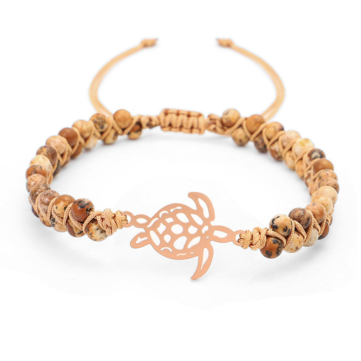 Pulsera de tortuga de piedra natural