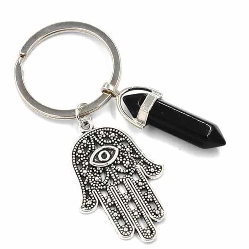Llavero de cristal con la mano de Fátima inspiradora de Olivenorma