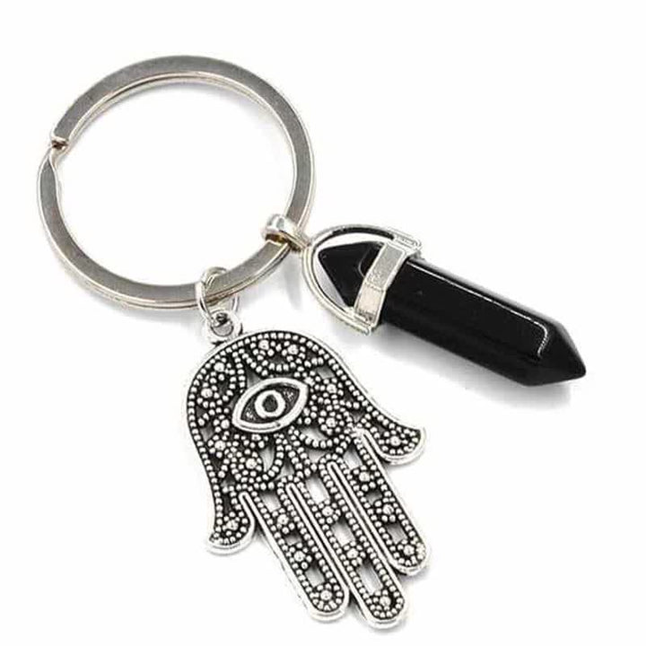 Llavero de cristal con la mano de Fátima inspiradora de Olivenorma