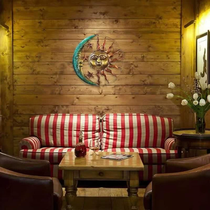 Decoración de pared con cara de sol y luna de Olivenorma