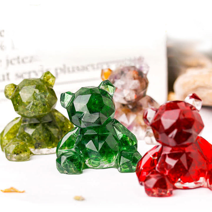 Espejo de Olivenorma con oso sentado y piedras preciosas decorativas