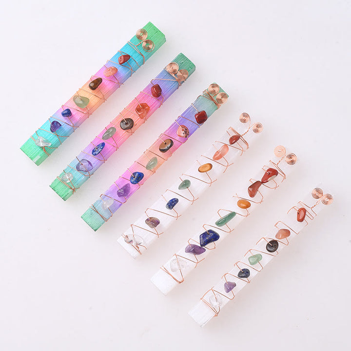 Varitas de cristal de yeso marroquíes para chakras de Olivenorma