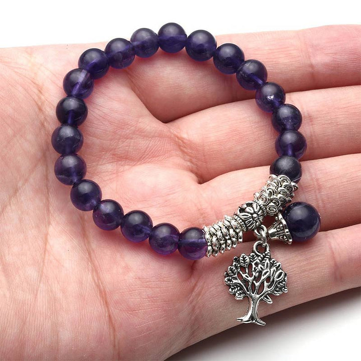 Pulsera de árbol de la vida de cristal natural