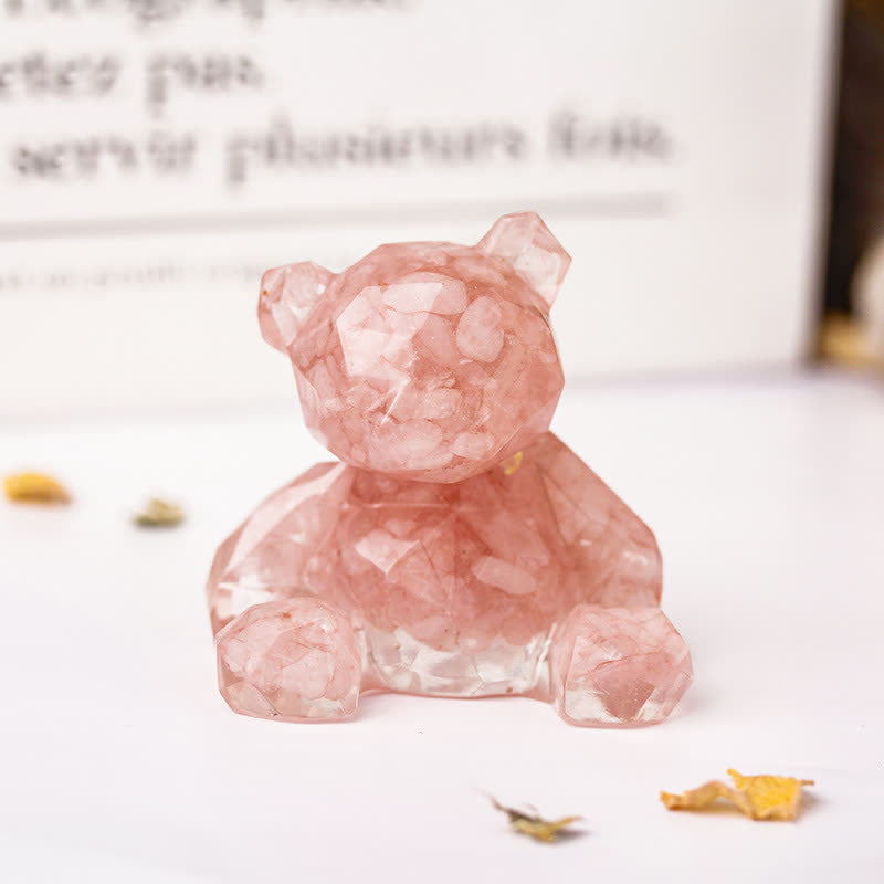 Espejo de Olivenorma con oso sentado y piedras preciosas decorativas