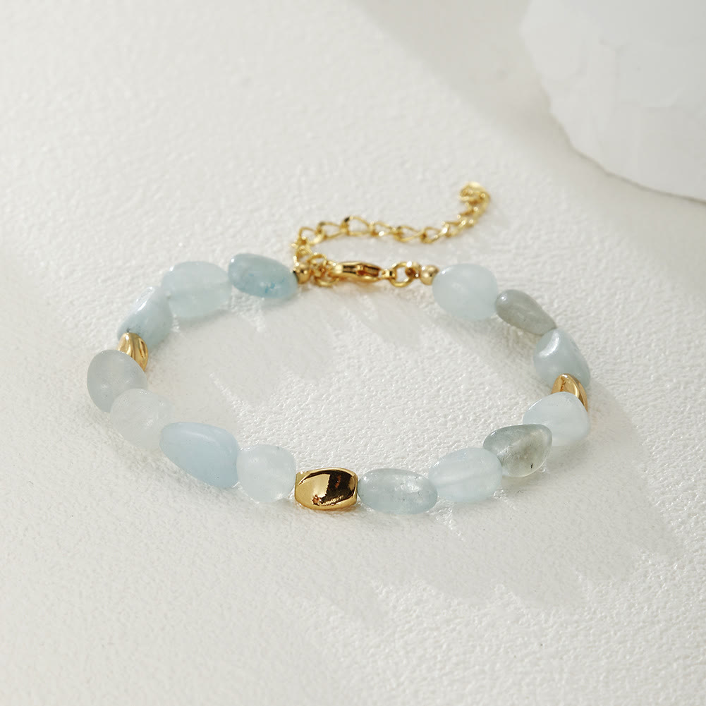 Pulsera de cobre de 18 quilates con piedra natural multicolor irregular de Olivenorma
