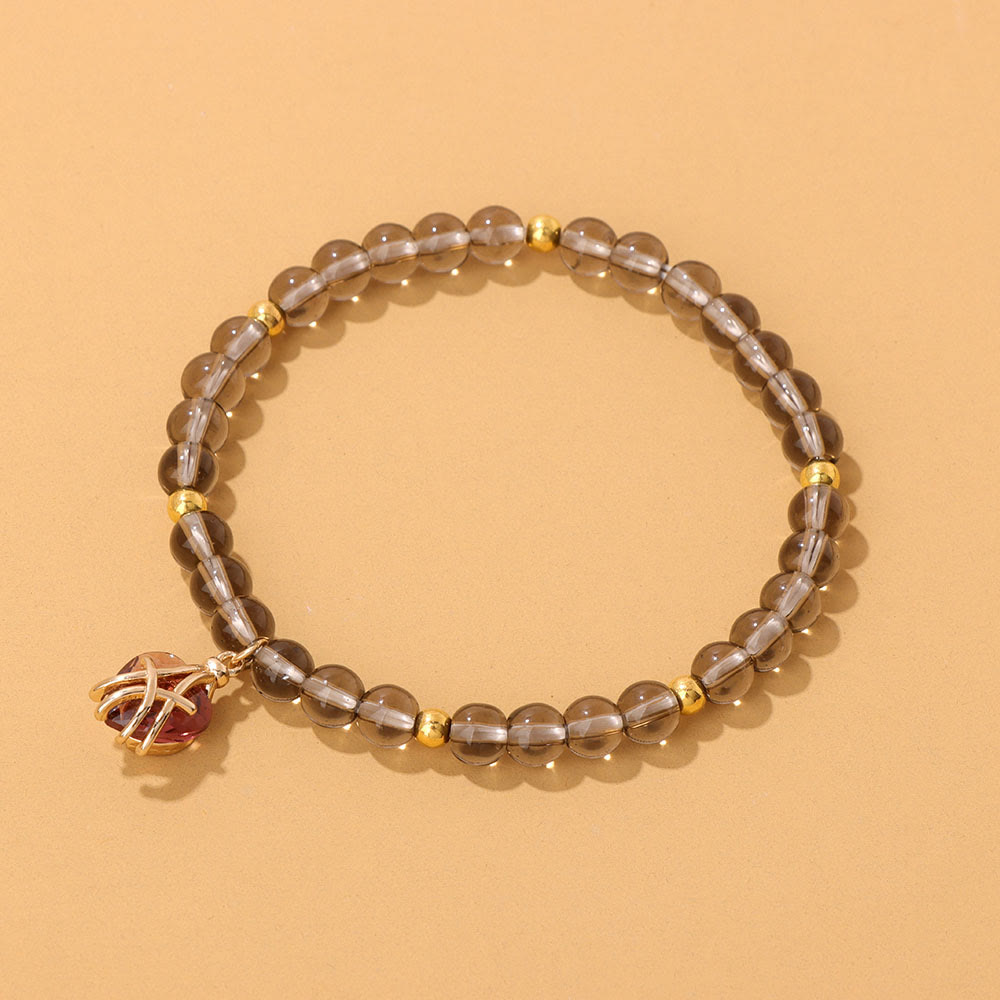 Pulsera con dije de corazón de piedra natural de Olivenorma