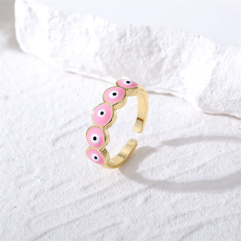 Anillo ajustable de resina epoxi con forma de ojo malvado de Olivenorma 