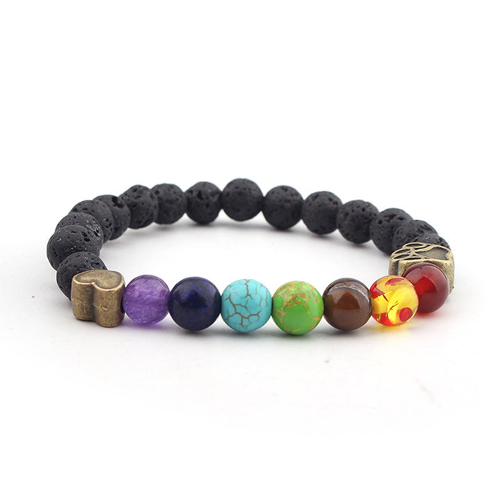 Collar de piedra de lava Olivenorma para proteger los chakras