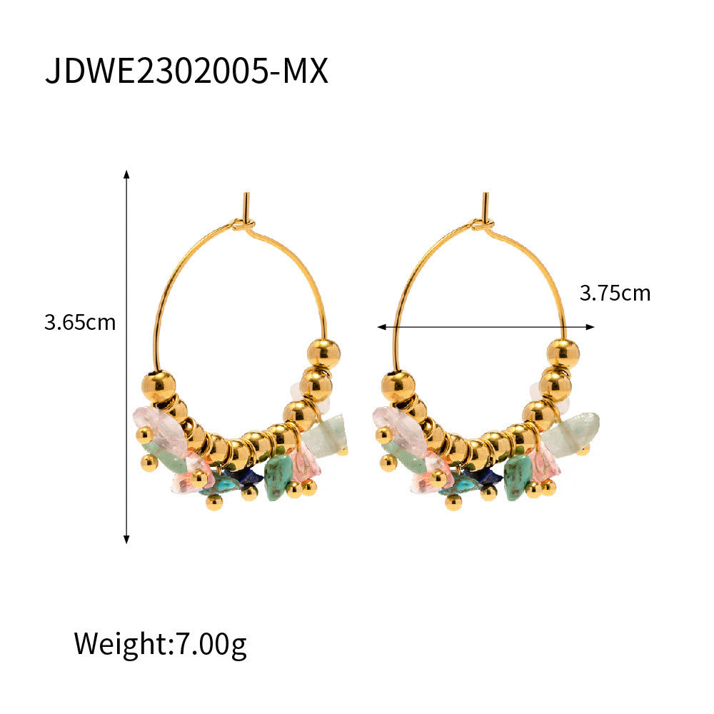 Pendientes de acero inoxidable con grava natural de Olivenorma
