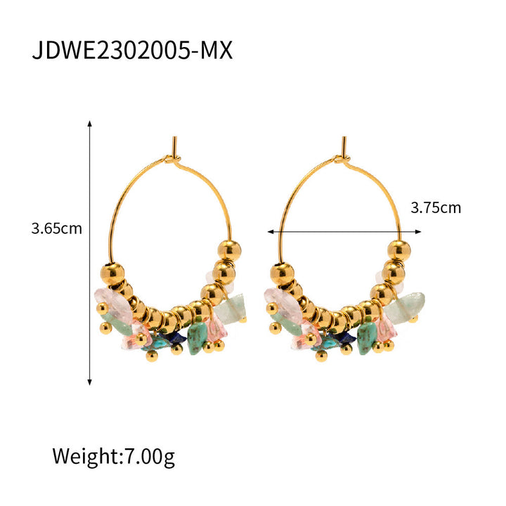 Pendientes de acero inoxidable con grava natural de Olivenorma